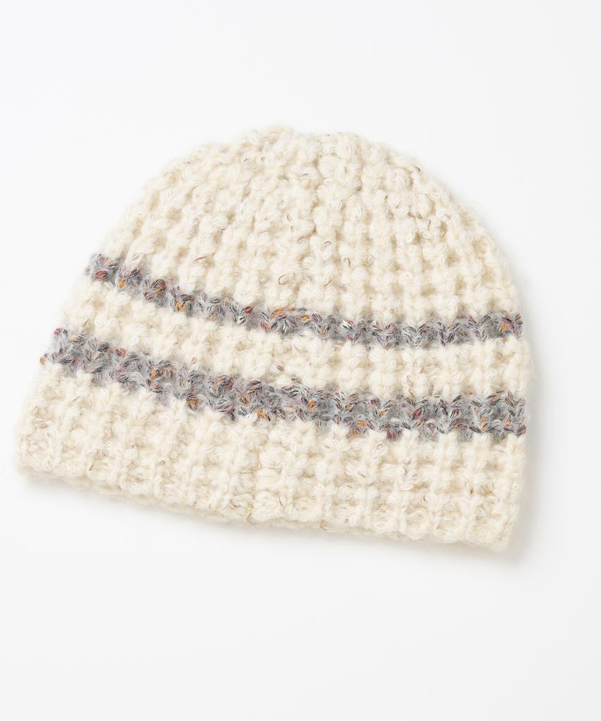 MILLO WOMEN Bold Stripe Beanie [Ivory]