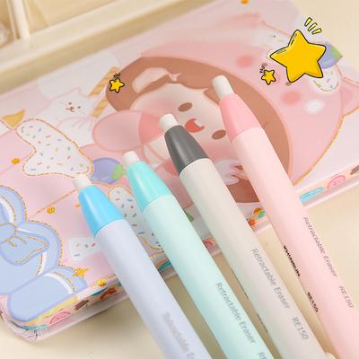 Presse rétractable crayon gomme Correction fournitures stylo Style crayon caoutchouc