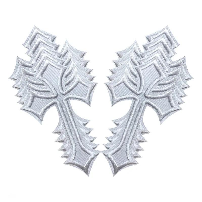 10 ks Černobílé Křížové Vyšívané Nášivky Aplikace Oblečení Nášivka Dekorace