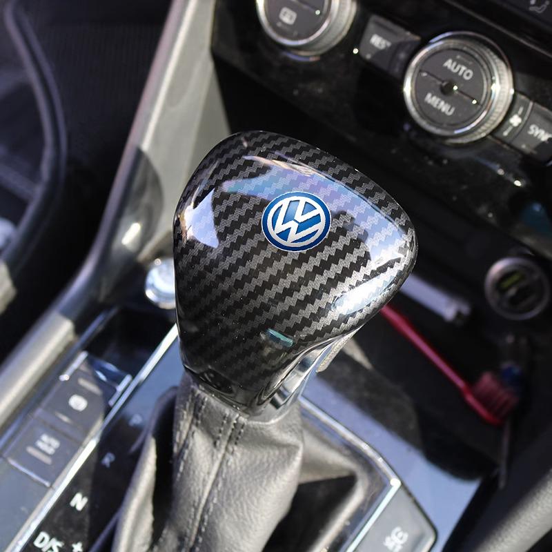 2026 Hot For Volkswagen VW Car Carbon Fiber Gear Shift Knob Handle Cover Accessories For VW Passat Sagitar Touareg GTE POLO PLUS