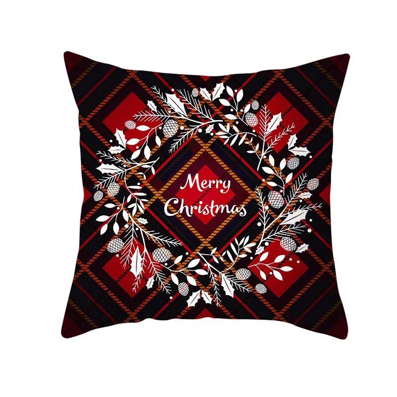 Classic Red Plaid Christmas Pillowcase Festive Home Decoration Gift Pillow Cushion Cover