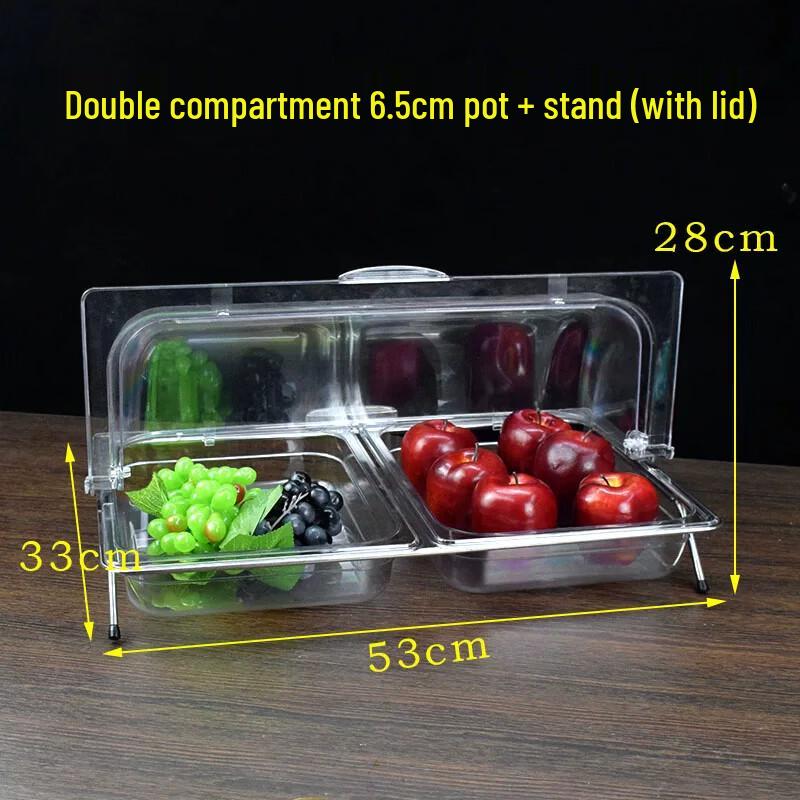 Nordic Style Acrylic Food Display & Serving Tray with Transparent Flip Cover