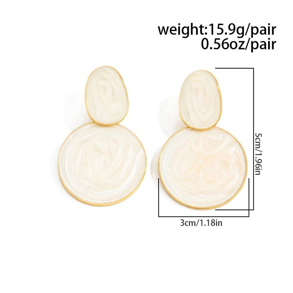 Ingemark Simple Geometric Round Drop Earrings for Women 2026 New Trend Elegant Pendant Earrings Aesthetic Wedding Bridal Jewelry