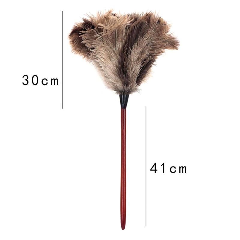 Feather Duster Wooden Handle Duster Anti-Static Dust Removal Dusters Ostrich Duster Feather Fur Brush For Home Cleaning Tools