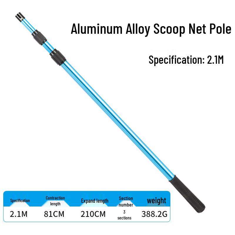 Telescopic Aluminum Landing Net Pole, Adjustable & Multi-Spec, for Large Fish.