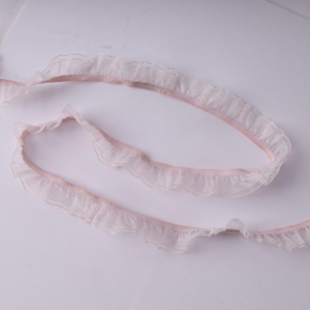 Elastic Snow Yarn Fungus Lace, Width 2cm Headband DIY Lace Decorative Cuffs Dream Pleated Baby Clothes Handmade Accessories
