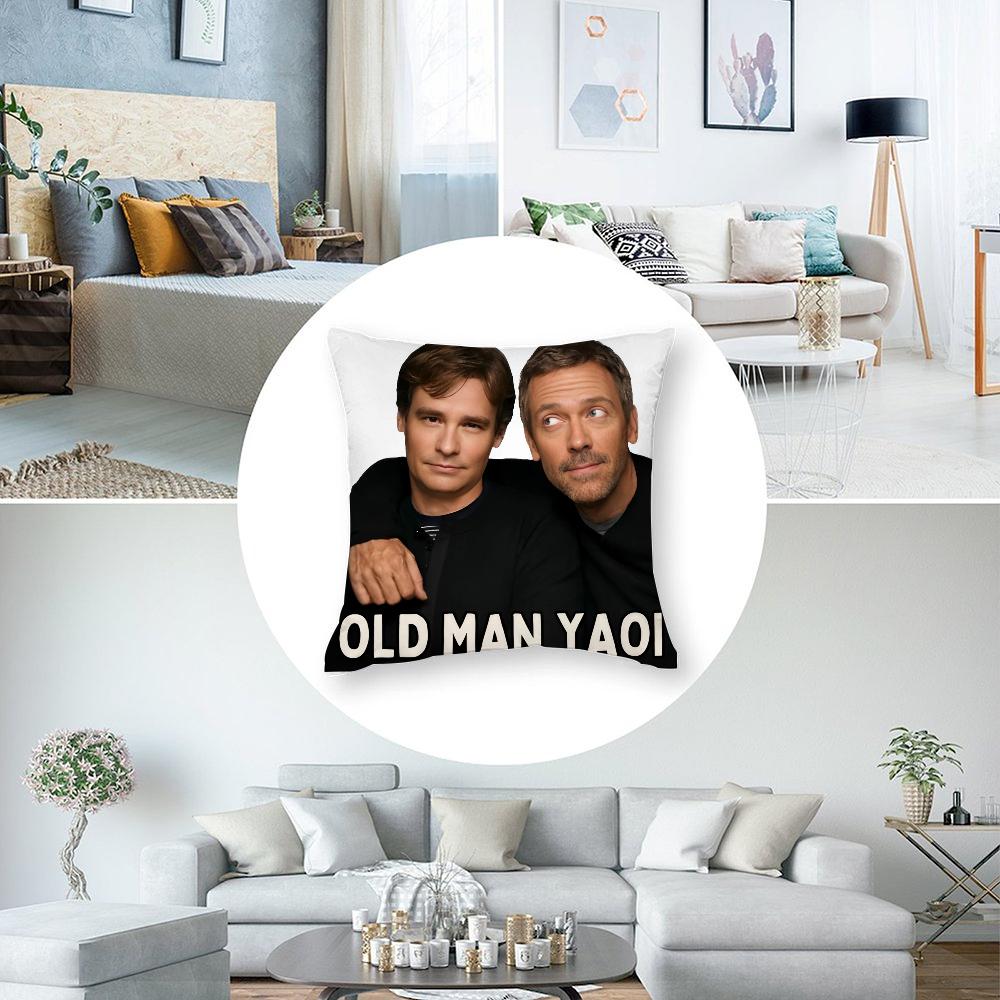 House James Wilson Old Man Yaoi Pillow Case 3D Print Polyester Fiber 45*45 cm Home Sofa Throw Pillow Cover Decoration Gift
