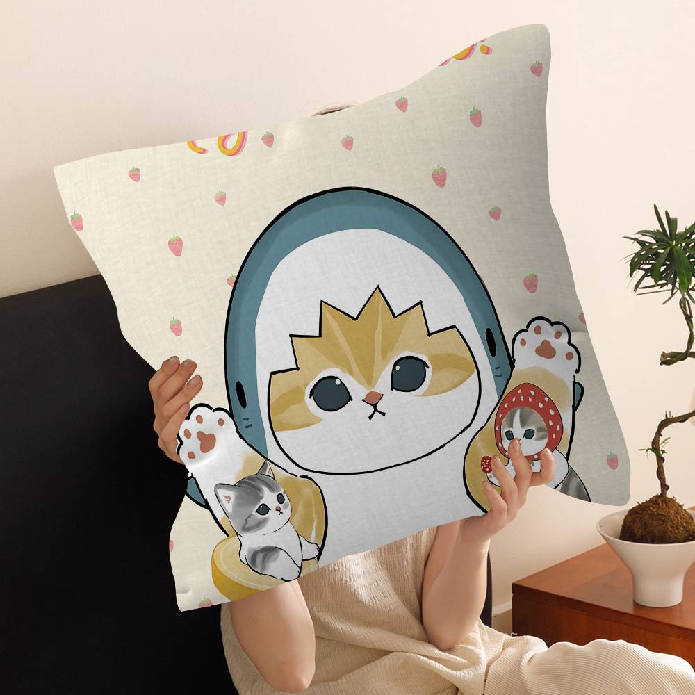 

Cute Cat MMofusandS Office Cushion Pillowcase Car Cushion Cover45X45CM Lumbar Pillowcase Sofa Pillowcover 30x30 cm