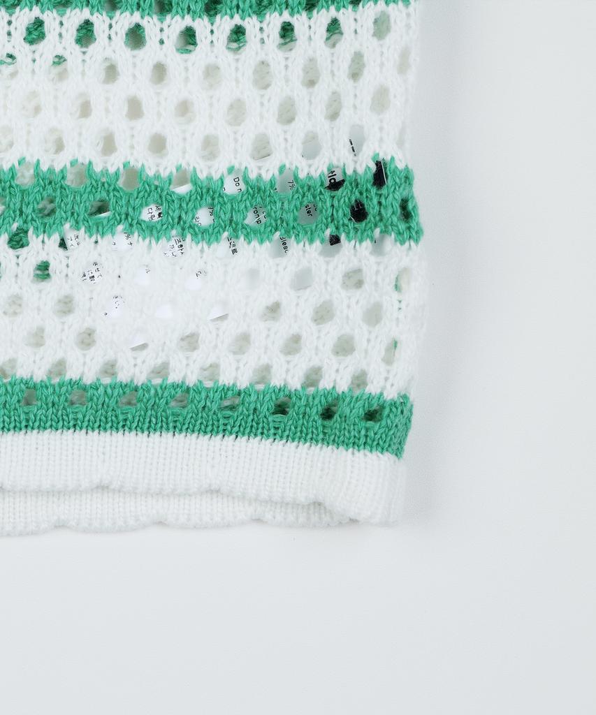 HARDCORE HAPPINESS Signature Stripe Crop Knit_Green