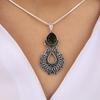 Green Tourmaline Gemstone 925 Sterling Silver Women Jewelry Pretty Oxidize Pendant 1.8" CP-45-14