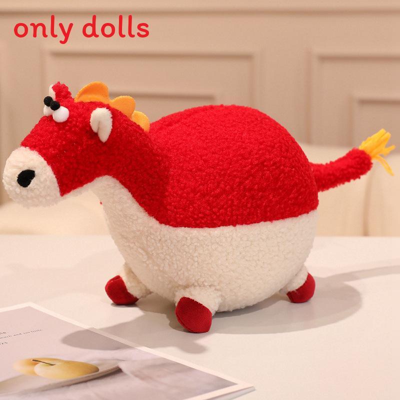 

Cute Chubby And Round Plush Horse Doll With Pp Cotton Filling For Kids And Collectors Red,35cm