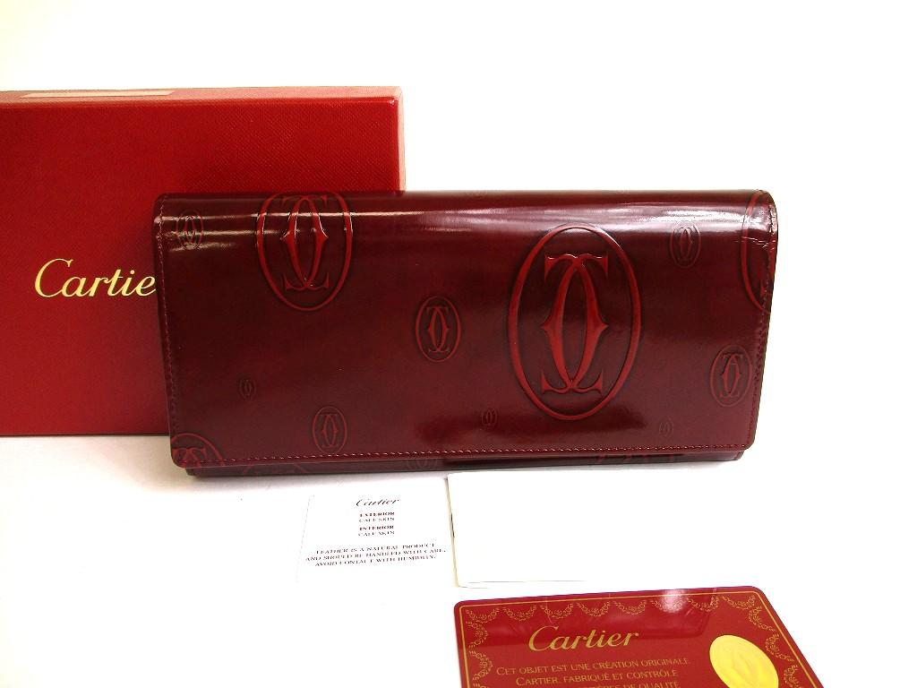

Authentic Cartier Happy Birthday Bordeaux Calf Leather Bifold Long Wallet #a802 Refurbished