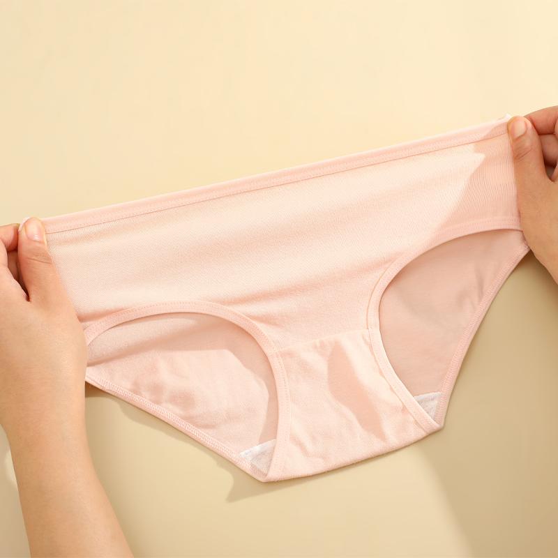 FINETOO 3 Stück Damen Slips Baumwolle Einfarbig Atmungsaktive Unterwäsche Bequeme Dehnbare Slips Mädchen Niedliche Weiche Lingerie M-XL