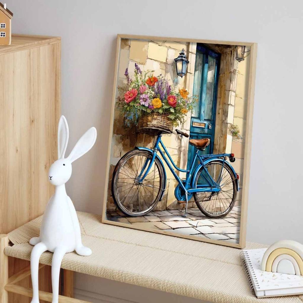 Bicycle Diamond Painting Painting Set, 5D DIY Rhinestone Cross-stitch Crafts and Crafts, Decorative Home Wall Mural Ornaments