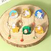 Creative Animal Fishing Food Chain Pins Cute Pretty Cat Rabbit Fox Polar Bear Hedgehog Enamel Brooches For Women Jewelry