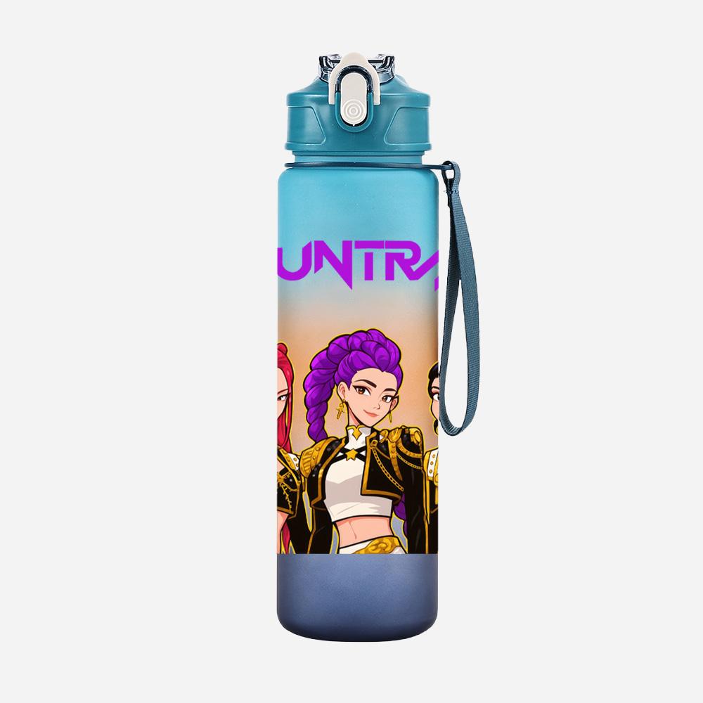 Cartoon K-Pop Dämonenjäger Bedruckte 750 ml Wasserflasche Große Kapazität Trinkbecher Tragbarer Outdoor-Sport Wasserbecher Kindergeschenk