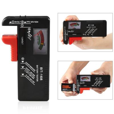 BT-168 Testador de voltagem universal codificado por cores seguro AA/AAA/C/D/9V botão célula bateria volt testador verificador casa