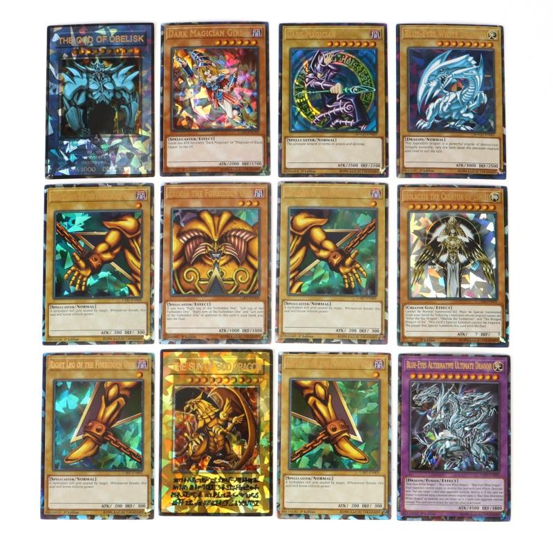 72 קלפי יוגי הו לא רעילים עם קופסת פח Yu Gi Oh קלף הולוגרפי גרסה אנגלית אותיות זהב קלף משחק Duel Links Blue Eyes Exodia