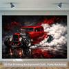 1 Piece of 2D Plane 2D Plane Printed Background Banner Vintage Car Background Cloth for Party Banner In Smoked Red Color