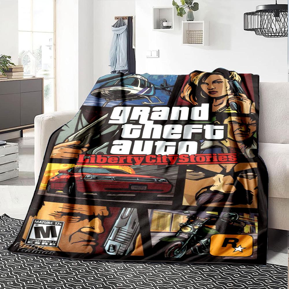 Grand Theft Auto Blanket Soft Warm Cozy Perfect for Office Picnics Bedding Four Seasons Multipurpose Stylish Decor