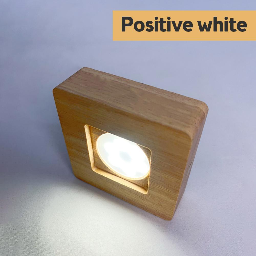Wooden LED Light LED Colorful Wood Lamp Base Dispaly Base Crystal Glass Resin Art Ornament Wooden Night Lamp Base DIY Home Decor