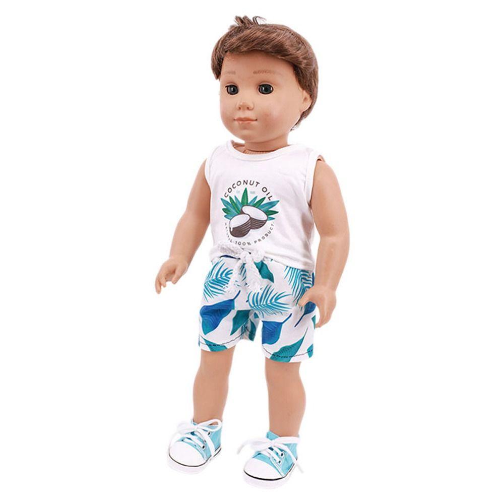 Summer Suit Boy Doll Cloth Short Sleeve 18 Inch Doll Cloth Cute   Christmas Gift