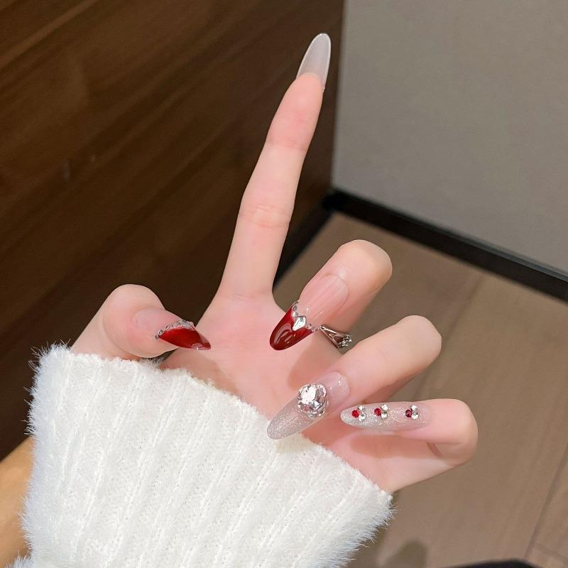 Cat's Eye Wearing Nail Pure Hand-made Nail Piece Fake Nail Wearing Nail Piece Advanced Sense Thin Dog Long