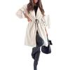 Cappotto con Cappuccio e Revers da Donna Europeo e Americano con Spalline 2026 - Stile Casual Autunno/Inverno a Manica Lunga