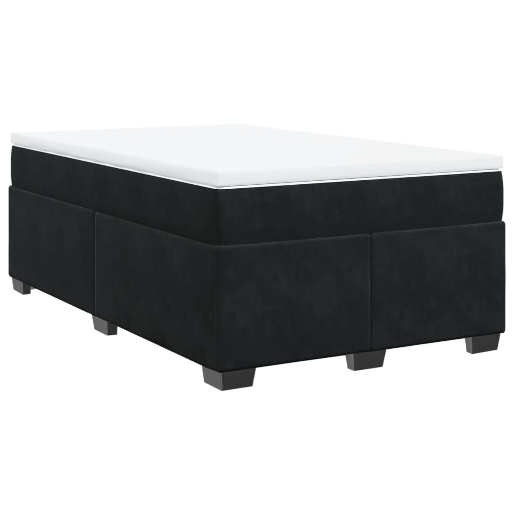 Box Spring Bed with Mattress Black 120 x 200 cm Velvet