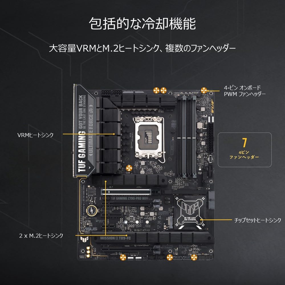 ASUS TUF GAMING WIFI Intel and 12th Generation CPU LGA1700 DDR5 Authorized Japanese Distributor Z790-PRO Motherboard, 14th, 13th, Compatible, Z790,