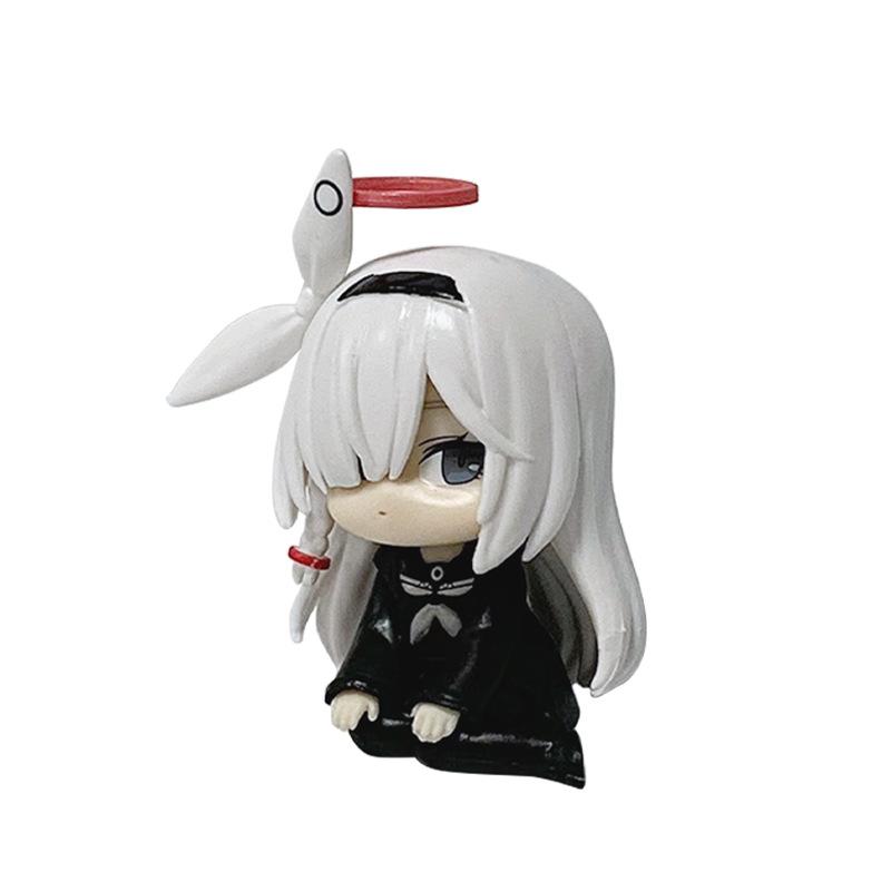 7CM Blue Archive Figure Anime Prana Cute Version Desktop Sttting Posture Animation Model Toy Gift Collection Ornaments Q PVC Kid Friendly Entertaining