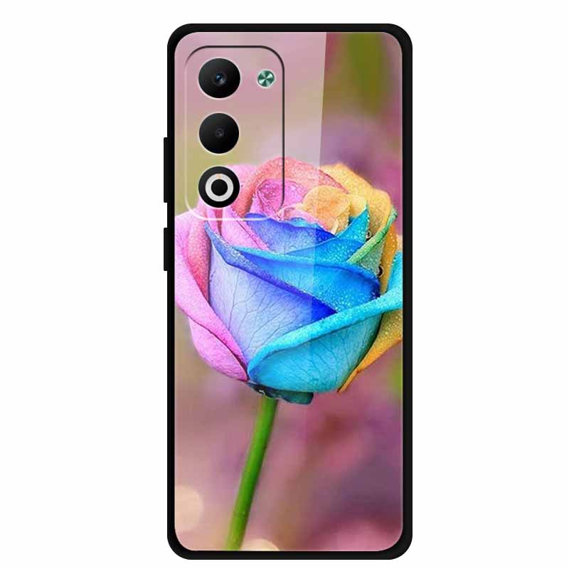 Glass Back Cover For Oppo A5 5G 2025 Phone Case 6.67" Hard Tempered Glass Case For Oppo A5i Pro 4G Case A5iPro Soft Bumper Shell