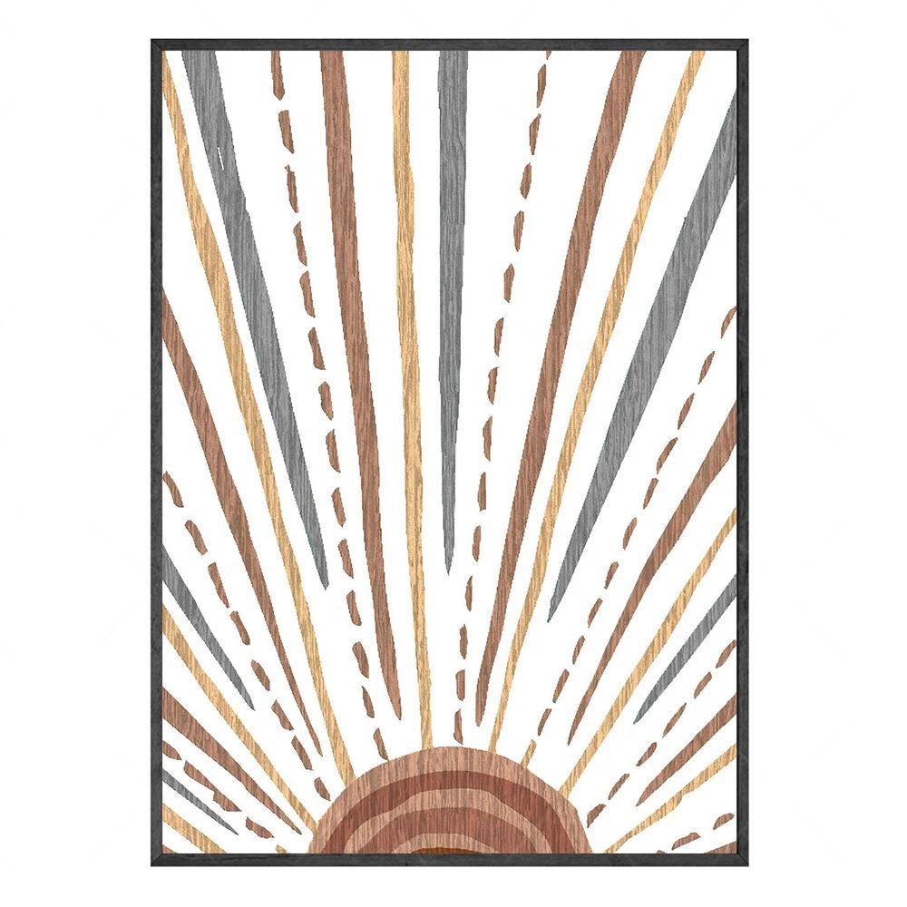 

Бохо Монстера Пальмовые листья Настенные рисунки Солнце Луна Настенные постеры Линия Геометрия Плакат Украшения Абстрактное искусство Живопись Настенный декор 21x30cm No Framed