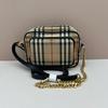 [Pre-Owned] Check Adjustable Shoulder Strap Zipper Cotton Blend Calfskin Camera Bag - Very Good #1IYE7TA