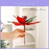 Christmas Flower Decor With Artificial Velvet Flowers For Holiday Tree Ornament Gift