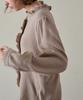 WIOE Rachel Frill Blouse_Mocha Gray