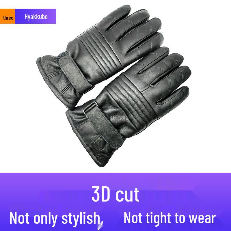 Unisex Waterproof Sheepskin Winter Cycling & Ski Gloves M