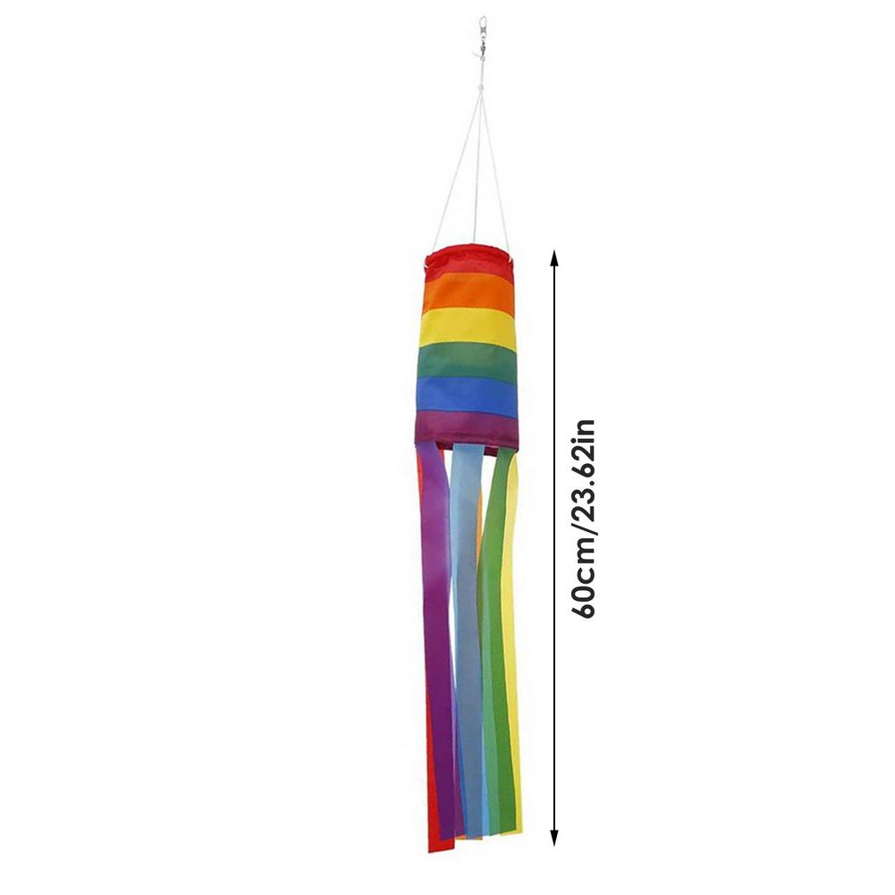 60cm Windsack Regenbogen Wind Gay Pride Flagge Messung Außenbereich Hinterhof Campingplatz Hängende Dekoration UV-beständig Wetterfest