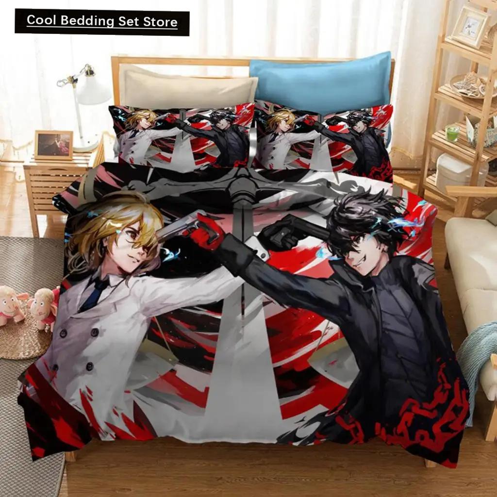 Fashion 3D Print Persona 5 P5 Anime Game Bedding Set Double Twin King Duvet Cover Comforter Pillowcase Boys Girls Adults Bedroom