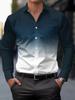 Chemise Imprimée Mode Homme avec un Simple Motif Dégradé, Chemise Casual à Boutons Manches Longues, Convient pour le Printemps