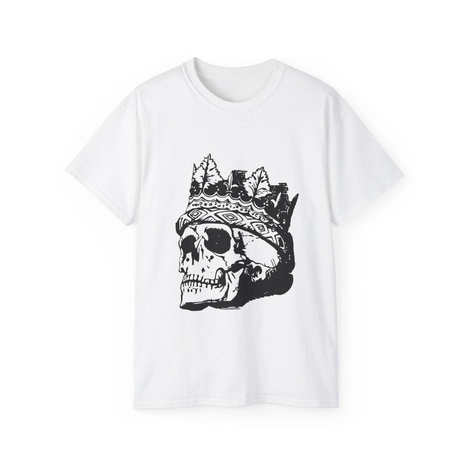 Skull With Crown Skull Crown Vintage Retro | Custom Graphic T-Shirt 3XL