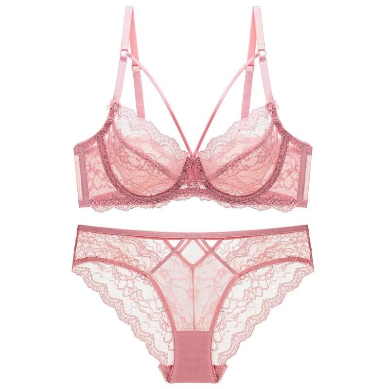 TERMEZY New Lace Bra Set Push Up Bras and Panty Set Classic Bandage Underwire Lingerie Set Sexy Ultrathin Underwear
