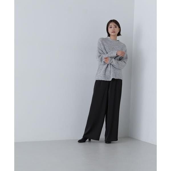 Natural Beauty Basic Satin Casual Women's Pants, Off-Beige