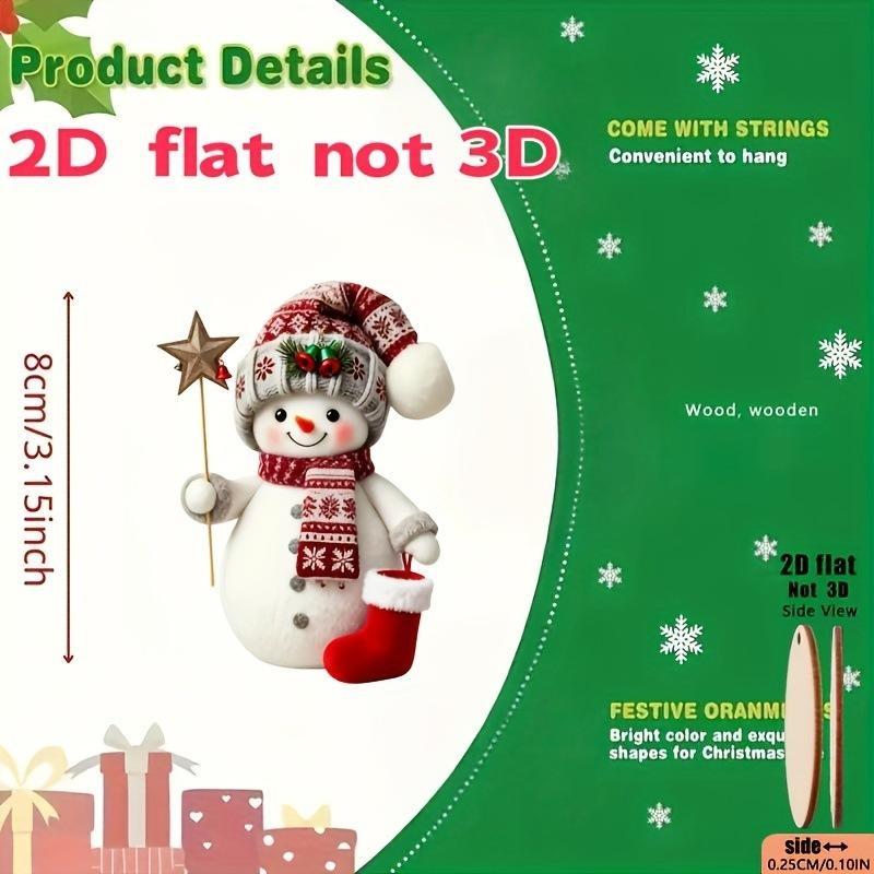 10Pcs Random Assorted Christmas Snowmen Holding Gifts Handmade Hanging Ornaments For Holiday Decor Great Gift Items