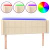VidaXL LED Headboard Bedroom Furniture Double Bed Accessory Head of Bed Frame Interior Cream 3123239