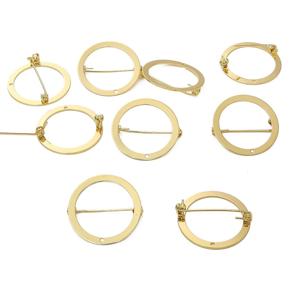 Copper Circular Safety Brooch For DIY Jewelry Making Craft Accessories