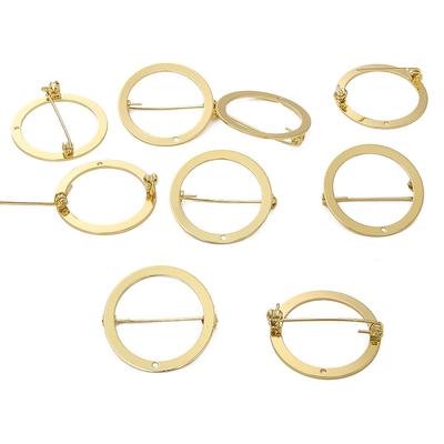 Copper Circular Safety Brooch For DIY Jewelry Making Craft Accessories