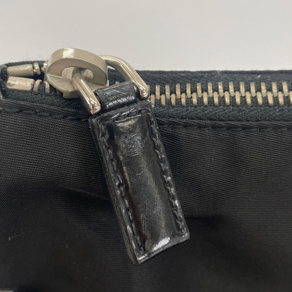 PRADA Hobo Triangle Logo Shoulder Bag black Women One Belt Pack used