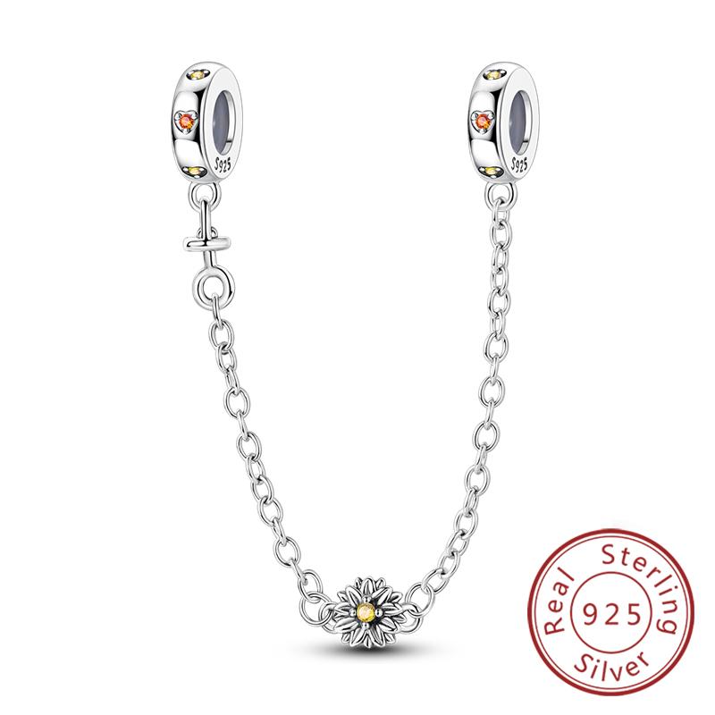 New Original Safety Chain Clasp Clip Charm Bead Copper Heart Bow Star Moon Fit Bracelet Diy Woman Girl Jewelry Gift