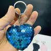 Double-Sided Reflective Heart Sequin Keychain - Valentine's Day Pendant for Bags and Cars